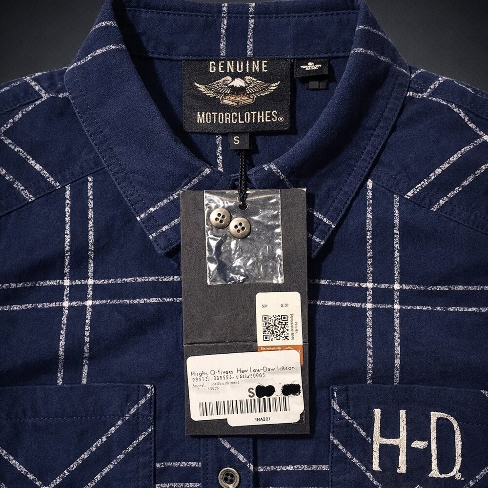 Harley-Davidson H-D Plaid Button Up Shirt Eagle Back Graphic Small NWT - Picture 5 of 6